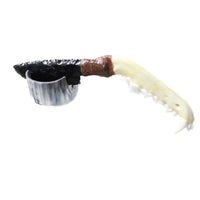 Coyote Jaw Handle Obsidian Blade Ornamental Knife #8958  Mountain Man Knife
