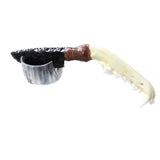 Coyote Jaw Handle Obsidian Blade Ornamental Knife #8958  Mountain Man Knife