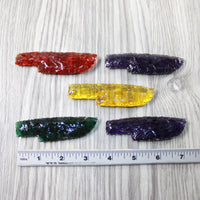 5 Small Glass Ornamental Knife Blades  #0748 Mountain man knife