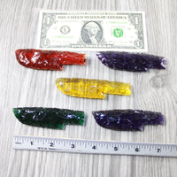 5 Small Glass Ornamental Knife Blades  #0748 Mountain man knife