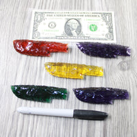 5 Small Glass Ornamental Knife Blades  #0748 Mountain man knife