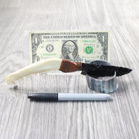 Coyote Jaw Handle Obsidian Blade Ornamental Knife #8958  Mountain Man Knife