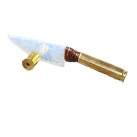 50 Cal Shell Casing Handle Opalite Blade Ornamental Knife #9958     Mountain Man Knife