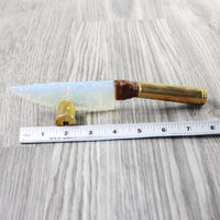 50 Cal Shell Casing Handle Opalite Blade Ornamental Knife #9958     Mountain Man Knife