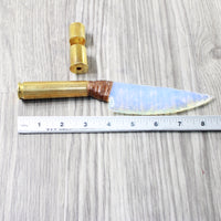 50 Cal Shell Casing Handle Opalite Blade Ornamental Knife #9958     Mountain Man Knife