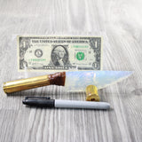 50 Cal Shell Casing Handle Opalite Blade Ornamental Knife #9958     Mountain Man Knife