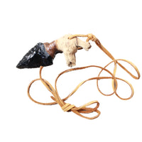 Grapevine Wood Handle Obsidian Blade Knife Necklace  #5958  Mountain Man Necklace