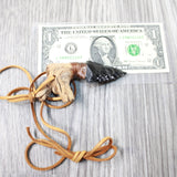 Grapevine Wood Handle Obsidian Blade Knife Necklace  #5958  Mountain Man Necklace