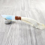 Deer Jaw Handle Opalite Blade Ornamental Knife #8958     Mountain Man Knife