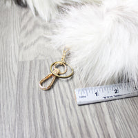 5  Marble Fox Tail Key rings #2548  Taxidermy Keychain Tassel Bag Tag