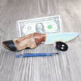 Deer Foot Handle Opalite Blade Ornamental Knife #24666     Mountain Man Knife