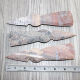 3 Stone Ornamental Tomahawk Heads #066    Agate Jasper Ax Axe Hatchet