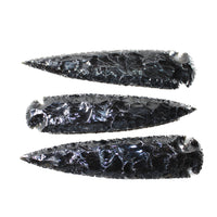 3 Obsidian Ornamental Spearheads  #9158     Arrowhead