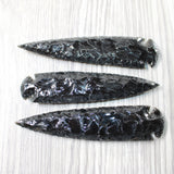 3 Obsidian Ornamental Spearheads  #9158     Arrowhead