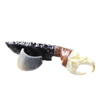 Muskrat Skull Handle Obsidian Blade Ornamental Knife #3158  Mountain Man Knife