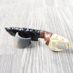 Muskrat Skull Handle Obsidian Blade Ornamental Knife #3158  Mountain Man Knife
