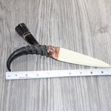 Springbok Horn Handle Bone Blade Ornamental Knife #34866    Mountain Man Knife