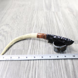 Reindeer Antler Handle Obsidian Blade Ornamental Knife #1158  Mountain Man Knife