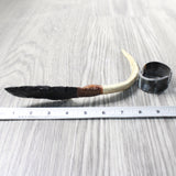 Reindeer Antler Handle Obsidian Blade Ornamental Knife #1158  Mountain Man Knife