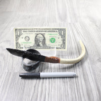 Reindeer Antler Handle Obsidian Blade Ornamental Knife #1158  Mountain Man Knife