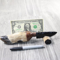 Deer Foot Handle Obsidian Blade Ornamental Knife #9258  Mountain Man Knife