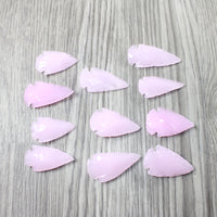 10 Large Glass Ornamental Arrowheads  #8258    Spearhead
