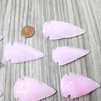 10 Large Glass Ornamental Arrowheads  #8258    Spearhead
