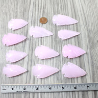 10 Large Glass Ornamental Arrowheads  #8258    Spearhead