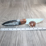 Orthoceras Fossil Handle Opalite Blade Ornamental Knife #06466     Mountain Man Knife