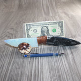 Orthoceras Fossil Handle Opalite Blade Ornamental Knife #06466     Mountain Man Knife