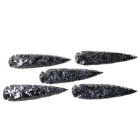 5 Obsidian Ornamental Spearheads  #9258     Arrowhead
