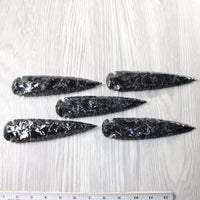 5 Obsidian Ornamental Spearheads  #9258     Arrowhead