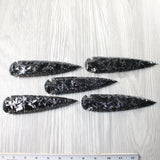 5 Obsidian Ornamental Spearheads  #9258     Arrowhead