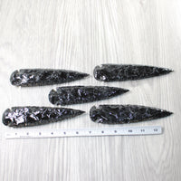 5 Obsidian Ornamental Spearheads  #9258     Arrowhead