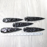 5 Obsidian Ornamental Spearheads  #9258     Arrowhead