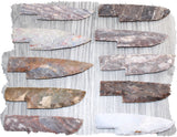 10 Stone Ornamental Knife Blades  #266     Mountain Man Knife
