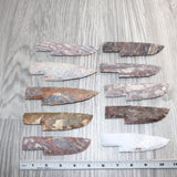 10 Stone Ornamental Knife Blades  #266     Mountain Man Knife