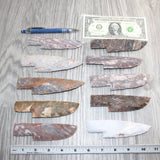 10 Stone Ornamental Knife Blades  #266     Mountain Man Knife