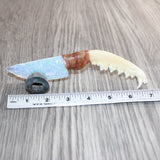 Red Fox Jaw Handle Opalite Blade Ornamental Knife #03166     Mountain Man Knife