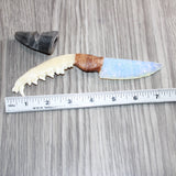 Red Fox Jaw Handle Opalite Blade Ornamental Knife #03166     Mountain Man Knife