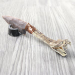 Rattlesnake Head Handle Stone Blade Ornamental Knife #4358    Mountain Man Knife