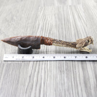 Rattlesnake Head Handle Stone Blade Ornamental Knife #4358    Mountain Man Knife