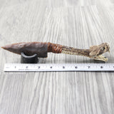 Rattlesnake Head Handle Stone Blade Ornamental Knife #4358    Mountain Man Knife