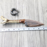 Rattlesnake Head Handle Stone Blade Ornamental Knife #4358    Mountain Man Knife