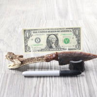 Rattlesnake Head Handle Stone Blade Ornamental Knife #4358    Mountain Man Knife