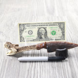 Rattlesnake Head Handle Stone Blade Ornamental Knife #4358    Mountain Man Knife
