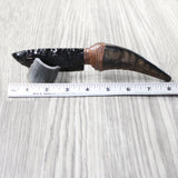 Goat Horn Handle Obsidian Blade Ornamental Knife #6358  Mountain Man Knife