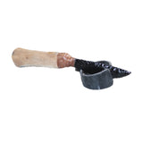 Hair-on Deer Bone Handle Obsidian Blade Ornamental Knife #09566  Mountain Man Knife