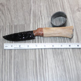 Hair-on Deer Bone Handle Obsidian Blade Ornamental Knife #09566  Mountain Man Knife
