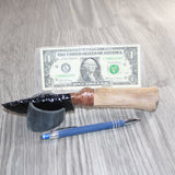 Hair-on Deer Bone Handle Obsidian Blade Ornamental Knife #09566  Mountain Man Knife